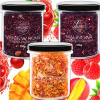 ZESTAW HERBAT NA PREZENT OWOCOWYCH HERBATA OWOCOWA MALINA WIŚNIE MIX 3X 100