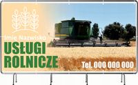 BANER REKLAMOWY 100x50cm projekt w cenie USŁUGI ROLNICZE TWÓJ NUMER I IMIĘ