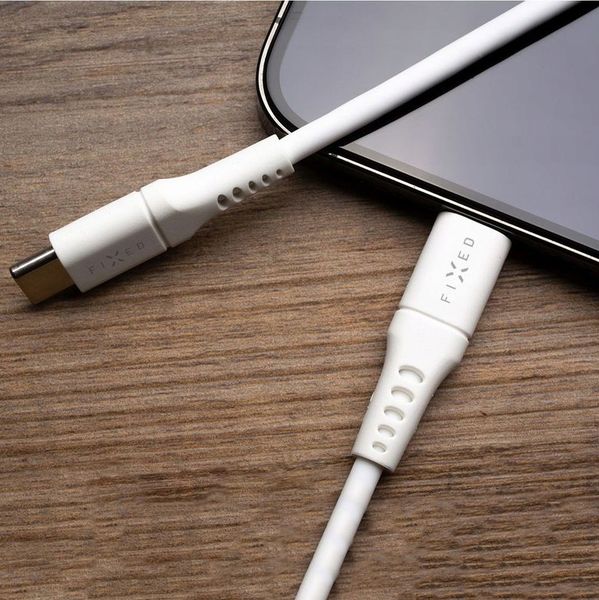Kabel USB FIXED Kabel Liquid Silicone USB-C/Lightning 1,2m biały zdjęcie 4
