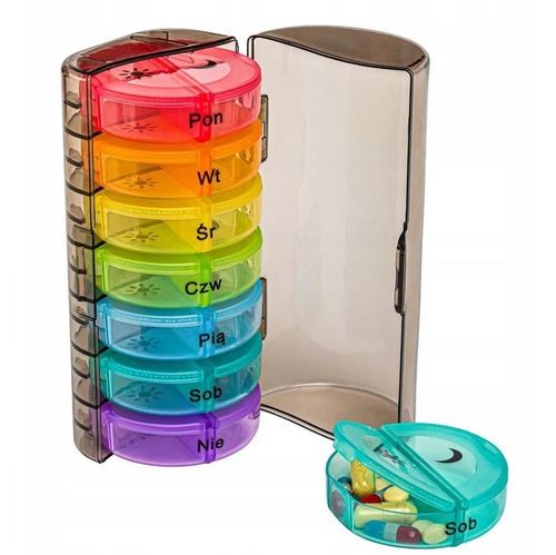 Organizer na leki tabletki pudełko kasetka pojemnik 2 przegródki 7 dni (PL) na Arena.pl