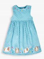 Niebieska sukienka dla dziewczynki JoJo Maman Bébé Duck Egg 5-6Y