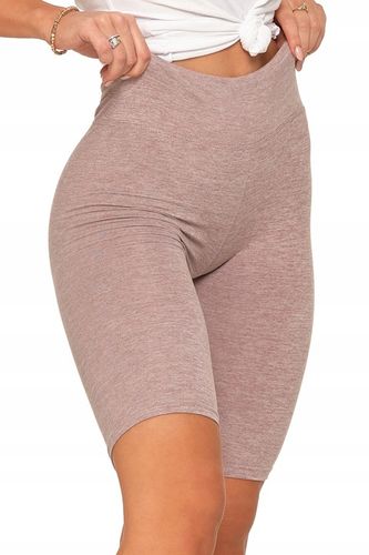 BEŻOWE LEGGINSY Z WYSOKIM STANEM TYPU KOLARKA KRÓTKIE FIT MORAJ R.S/M na Arena.pl