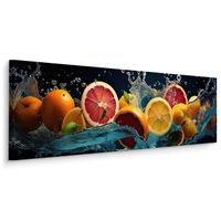 Obraz Panoramiczny Owoce CYTRUSY Abstrakcja Efekt 3D 145cm x 45cm