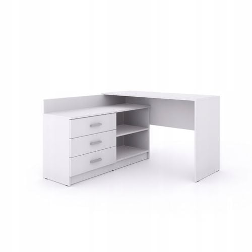 Funkcjonalne biurko narożne Omega w kształcie litery L - 3 szuflady na Arena.pl