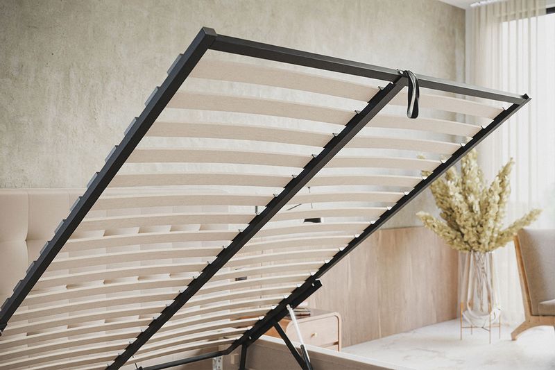 Łóżko tapicerowane LUX 2 200x200 ze Stelażem i pojemnikiem zdjęcie 8