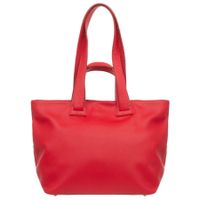 VERA PELLE torebka damska skórzana shopper z długimi rączkami V529 czerwona