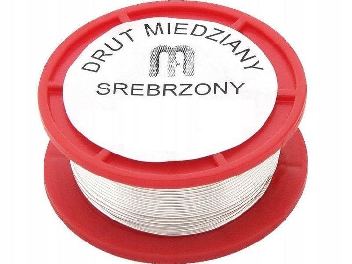 Srebrzanka Drut Miedziany Srebrzony 0,8mm 100g 22m zdjęcie 1