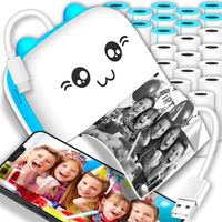 DRUKUŚ MINI DRUKARKA TERMICZNA KOT DO ZDJĘĆ + 21SZT ROLEK PREZENT