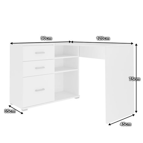 Biurko narożne ABS N4 białe na Arena.pl