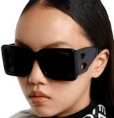 Kobiece Okulary Przeciwsłoneczne Prostokątne duże czarne O62