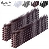 KOLCE NA PTAKI GOŁĘBIE PLASTIKOWE 12szt 6,24m