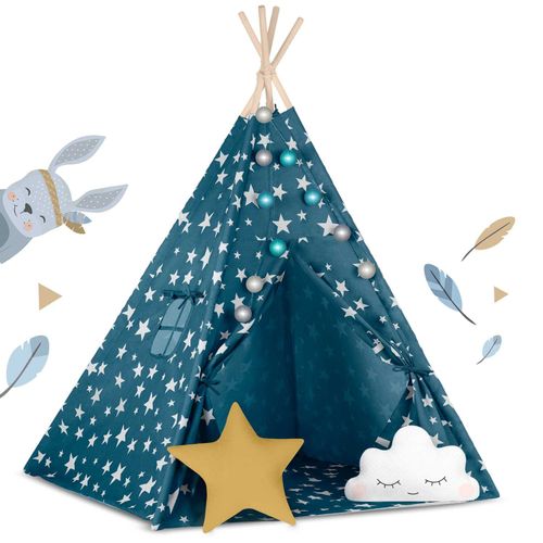 Namiot tipi dla dzieci ze światełkami Nukido - niebieski na Arena.pl