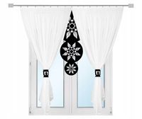 Firana nowoczesna na TARAS BALKON salon MANDALA ażur ozdoba czarny 300x250