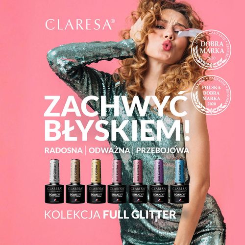 CLARESA Lakier hybrydowy FULL GLITTER 5 -5g na Arena.pl