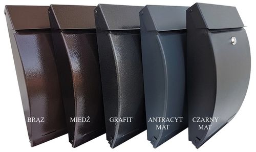 SKRZYNKA POCZTOWA NA LISTY ANTRACYT - KOLORY - NUMER DOMU, ULICA, NAPIS (W) na Arena.pl