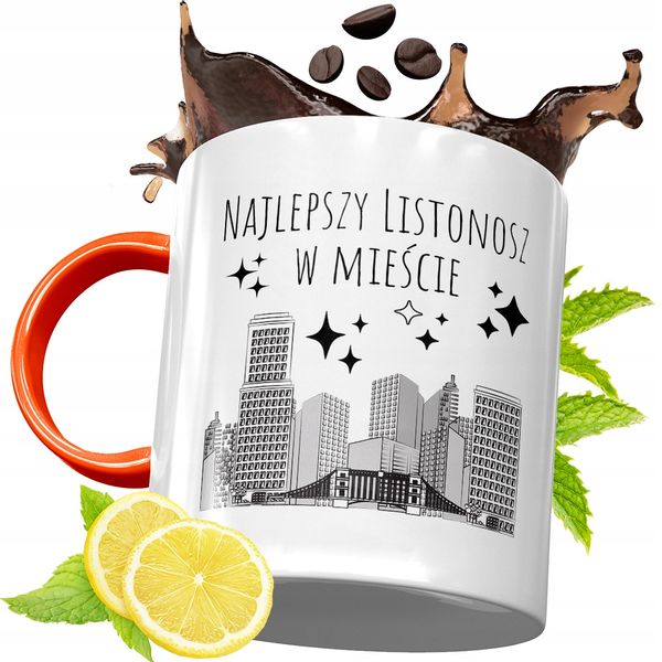 Kubek Pomarańczowy Dla Listonosza Prezent Z Nadrukiem Ze Zdjęciem zdjęcie 1