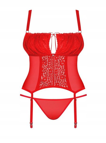 Obsessive Blossmina Gorset Plus Size Red 4XL/5XL zdjęcie 7