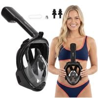 Maska do nurkowania L/XL pełnotwarzowa, z rurką, AntiFog, DryTop do snorkelingu regulowana