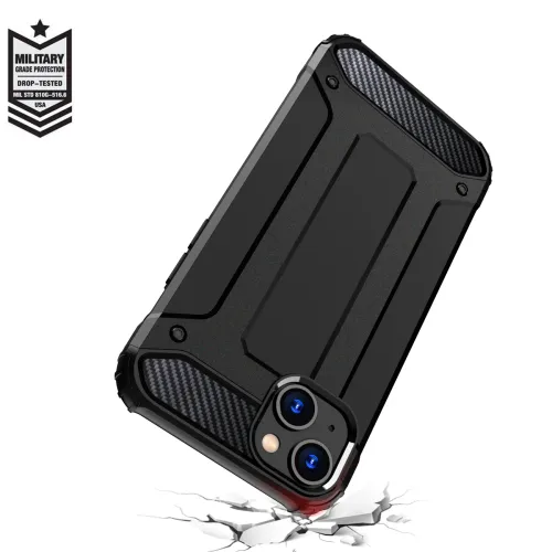 pancerne etui do iphone 15 plus hybrid armor - czarne na Arena.pl