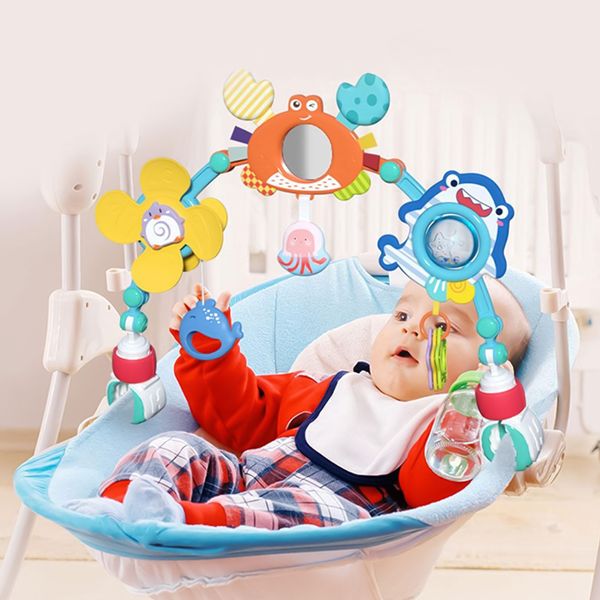 Pałąk Łuk z Zabawkami do Łóżeczka Wózka Zwierzątka zdjęcie 4