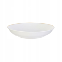 PORCELANOWY TALERZ głęboki Pearl Gold 21 cm biały