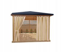 Zasłona OGRODOWA na taras do altany WODOODPORNA 150x200 SZELKI opaska krem