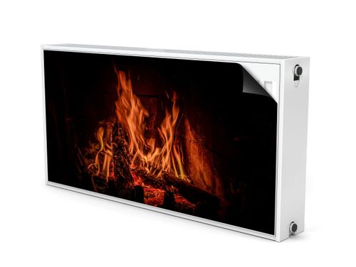 MATA Magnetyczna Na Grzejnika Ogień W Kominku 110cm x 60cm na Arena.pl