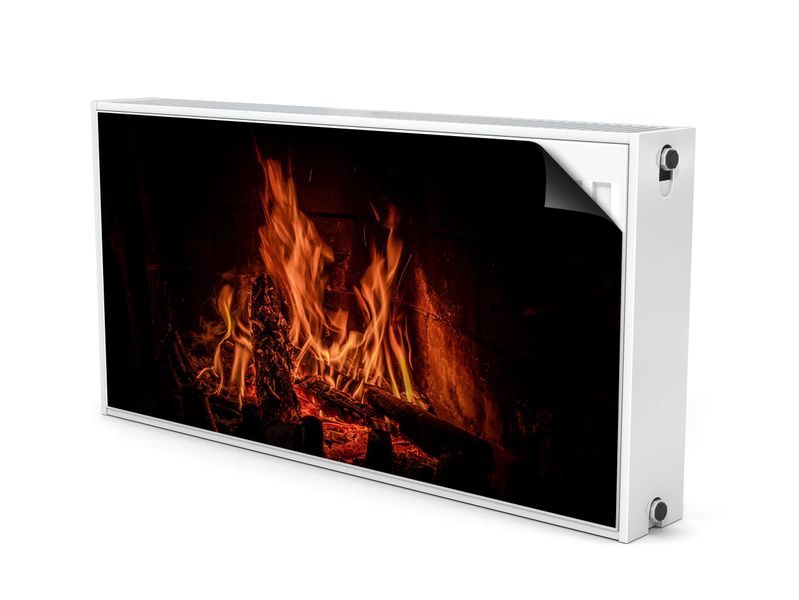 MATA Magnetyczna Na Grzejnika Ogień W Kominku 110cm x 60cm zdjęcie 2