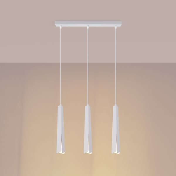 Lampa wisząca PRYSM 3L biała zdjęcie 3