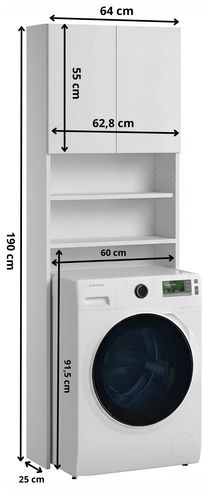 Regał Nad Pralkę Do Łazienki Ariel Biały Mat Tip On Szafka Łazienkowa na Arena.pl