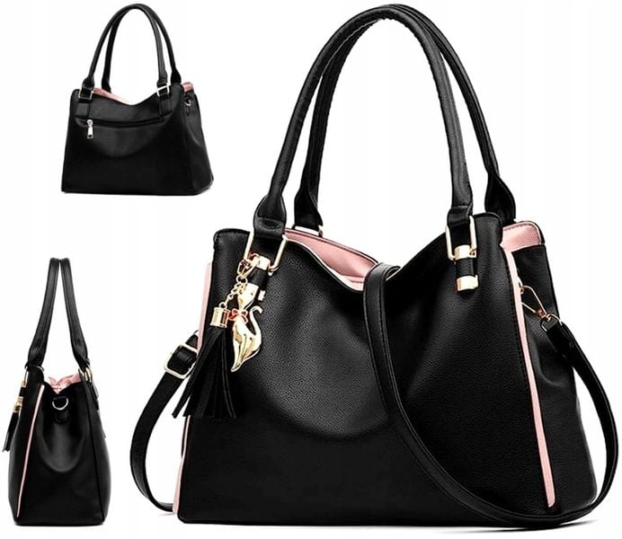 Skórzana Pojemna Torba Damska Miejska Torebka zdjęcie 1