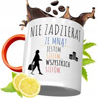 Kubek Pomarańczowy Dla Szefa Prezent Z Nadrukiem Ze Zdjęciem