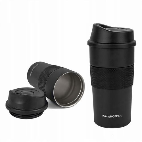 Turystyczny KUBEK TERMICZNY NA KAWĘ termos NA HERBATĘ Elliot 440ml CZARNY na Arena.pl