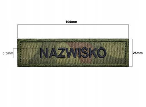 IMIENNIK nazwisko na mundur x 6 szt. ramka KHAKI, identyfikator na RZEP na Arena.pl