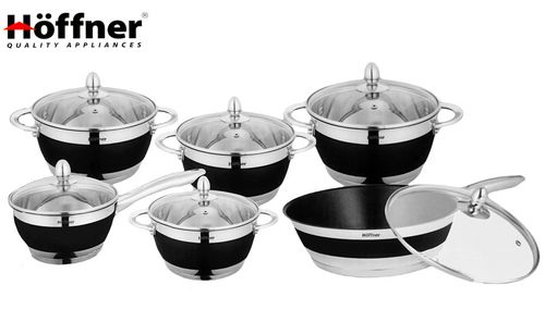 GARNKI HOFFNER ELEGANCE BLACK 12 ELE. [HF-9969-BK] na Arena.pl