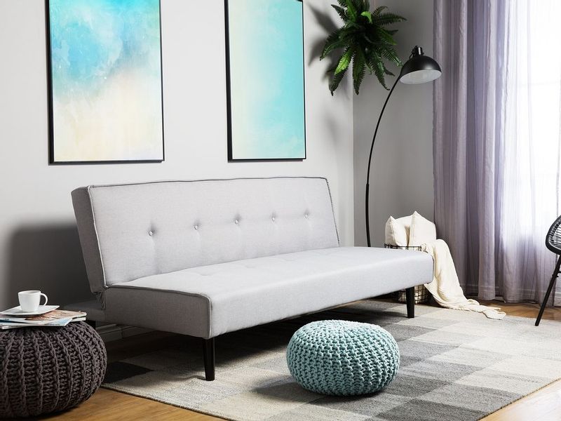 Sofa rozkładana jasnoszara VISBY zdjęcie 2