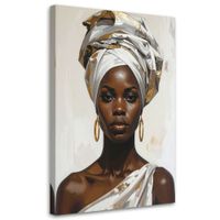 Obraz do salonu sypialni biura, Kobieta w białym turbanie w