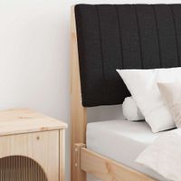 Tapicerowane wezgłowie Czarny 75 cm Lite drewno sosnowe