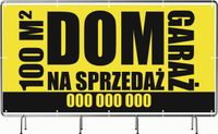 BANER REKLAMOWY oczkowany 100x50cm projekt w cenie DOM NA SPRZEDAŻ