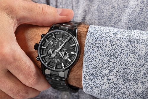 zegarek męski giewont chronograph sapphire czarny gw4580-b1 na Arena.pl