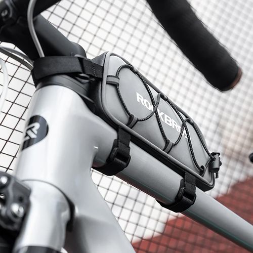 Torba sakwa rowerowa mocowana na ramę 0.9l - srebrna na Arena.pl