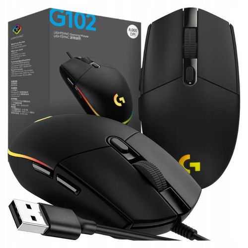 Mysz przewodowa Logitech G102 Czarna USB 8000DPI sensor optyczny LIGHTSYNC na Arena.pl