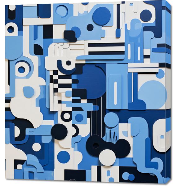 Obraz 90x100cm Niebieski Labirynt zdjęcie 1