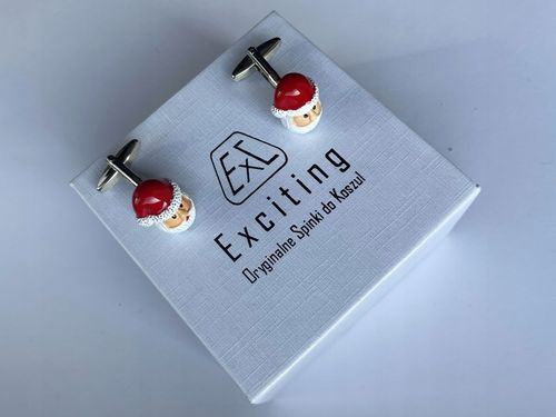 Okolicznościowe spinki do mankietów EXC Mikołaj Gwiazdor w Białej Szkatułce na Arena.pl