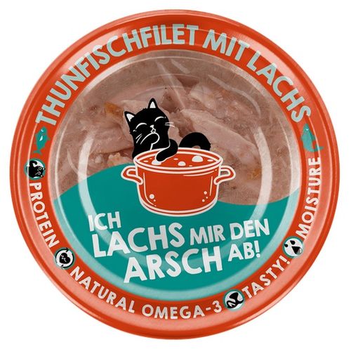 Zdrowa karma dla kota bez cukru - Lucky Lou Tuńczyk i łosoś w bulionie 70g na Arena.pl