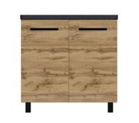 Szafka łazienkowa 80 cm / szara / dąb wotan / stojąca / pod umywalkę