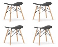 Taboret KORFU - czarny x 4