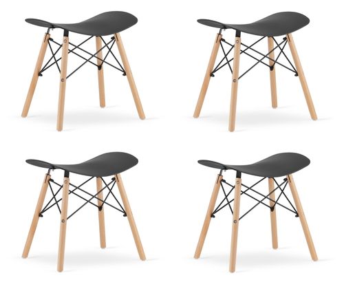 Taboret KORFU - czarny x 4 na Arena.pl