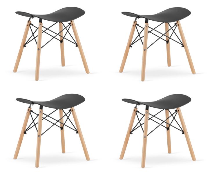 Taboret KORFU - czarny x 4 zdjęcie 1