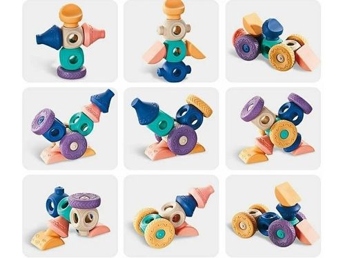 DLA MALUCHA  ZESTAW KLOCKÓW MIĘKKIE FIGURY GEOMETRYCZNE na Arena.pl